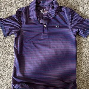 Vineyard Vines Kids Polo in navy and red Stripes